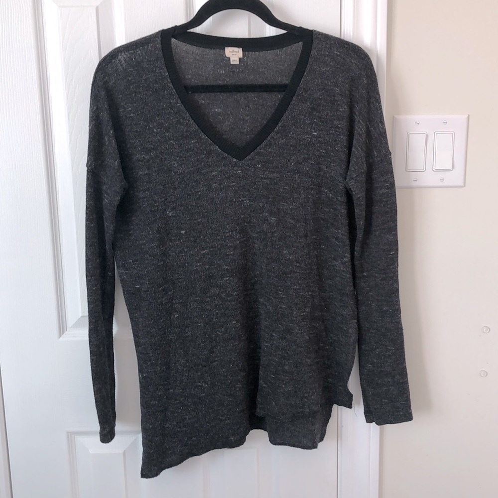 Aritzia - Wilfred knit sweater top - grey - size small
